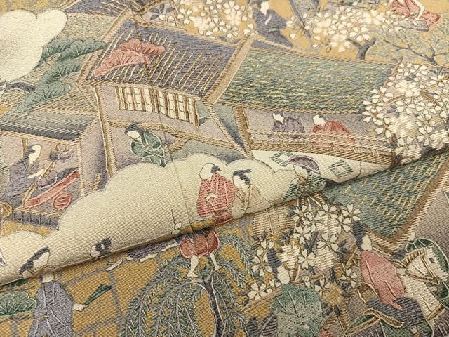 平和屋着物●訪問着　総刺繍　人物風景文　金彩　正絹　逸品　AABG0432ph_4