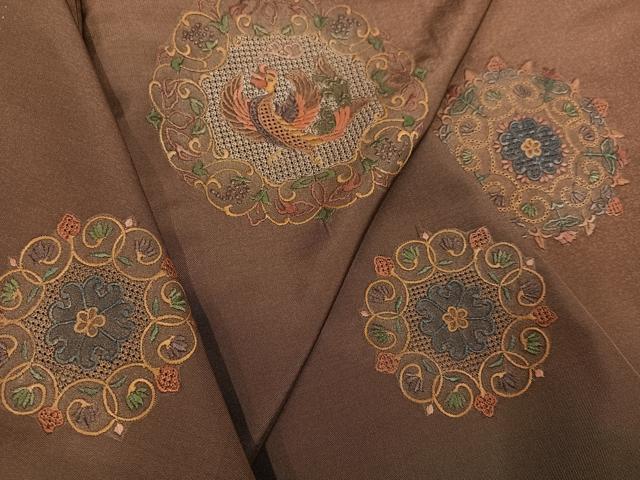 平和屋着物●本場大島紬　染大島　訪問着　中国三大刺繍　汕頭刺繍　スワトウ刺繍　鳳凰花文　暈し染め　正絹　逸品　AABG0449ph_6