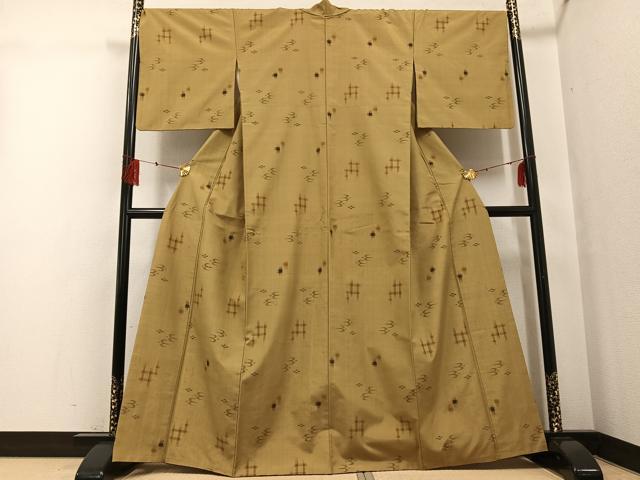 平和屋着物●上質な紬　琉球絣文様　正絹　逸品　AABG0456ph_1