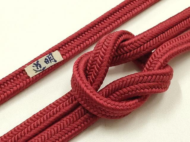 平和屋着物●極上　有職組紐道明　帯締め　冠組　朱・緋色　宮内庁御用　国立博物館御用　東京芸術大学御用　逸品　AABG0689ay