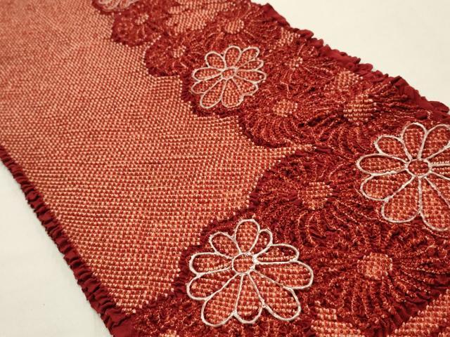 平和屋本店●和装小物　帯締め・帯揚げセット　振袖用　総絞り　花柄　菊　ビーズ　金糸　逸品　未使用　AABG0784ay