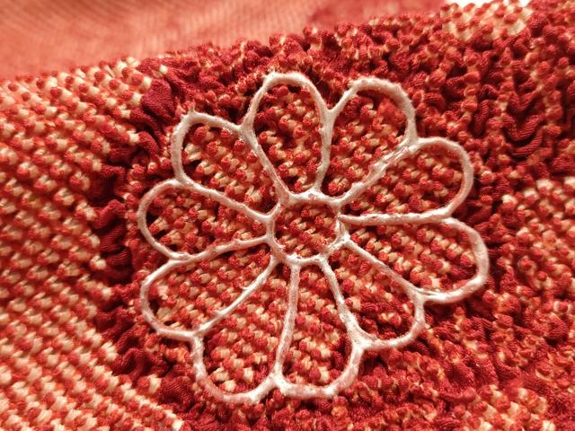 平和屋本店●和装小物　帯締め・帯揚げセット　振袖用　総絞り　花柄　菊　ビーズ　金糸　逸品　未使用　AABG0784ay