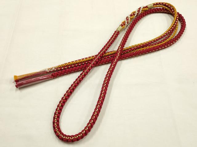 平和屋本店●和装小物　帯締め・帯揚げセット　振袖用　総絞り　花柄　菊　ビーズ　金糸　逸品　未使用　AABG0784ay