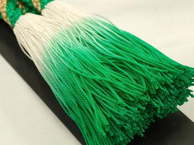 平和屋本店●和装小物　帯締め・帯揚げセット　振袖用　総絞り　舞花文　金糸　撚り房　逸品　未使用　AABG0787ay_7