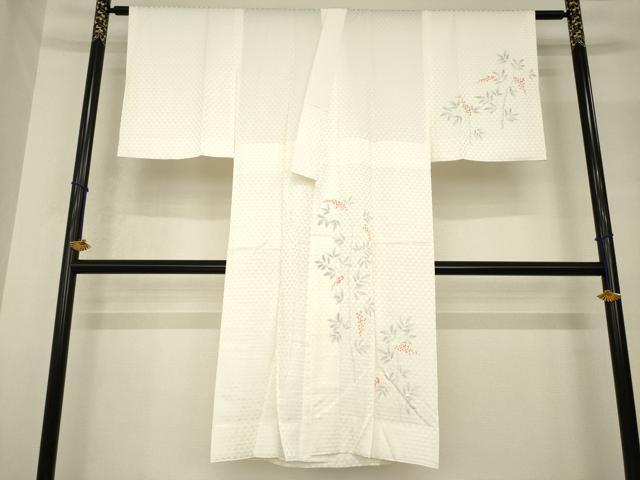 平和屋着物●長襦袢　無双仕立て　手描き　南天文　正絹　逸品　AABG0828ck 平和屋着物○長襦袢 無双仕立て 手描き 南天文 正絹 逸品 AABG0828ck