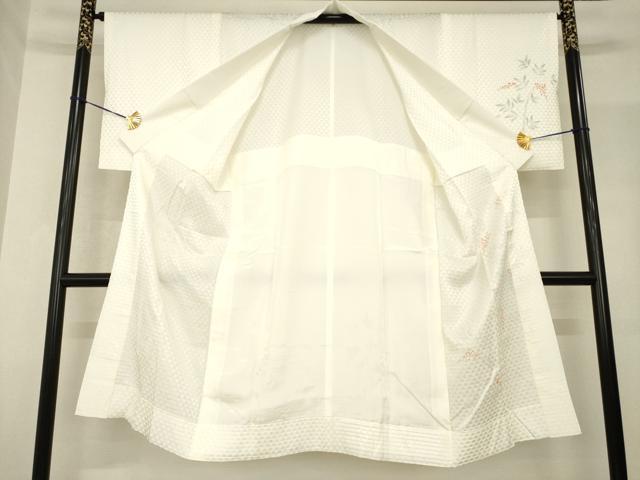平和屋着物●長襦袢　無双仕立て　手描き　南天文　正絹　逸品　AABG0828ck 平和屋着物○長襦袢 無双仕立て 横段舞桜文 暈し染め 正絹 逸品