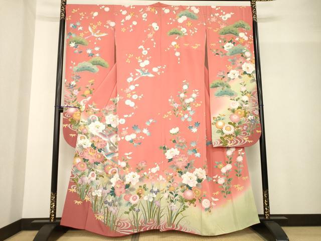 平和屋着物○豪華振袖 友禅 花鳥文 暈し染め 正絹 逸品 平和屋