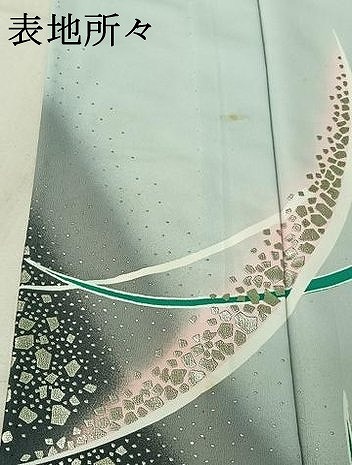 平和屋着物▽訪問着　単衣　箔散らし文　暈し染め　銀彩　洗える着物　AABG0936jh_6
