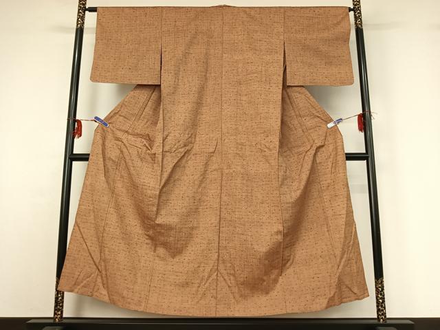 平和屋着物▽上質な紬　単衣　霞文　正絹　逸品　AABG0974jh_1