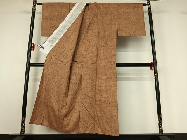 平和屋着物▽上質な紬　単衣　霞文　正絹　逸品　AABG0974jh_2