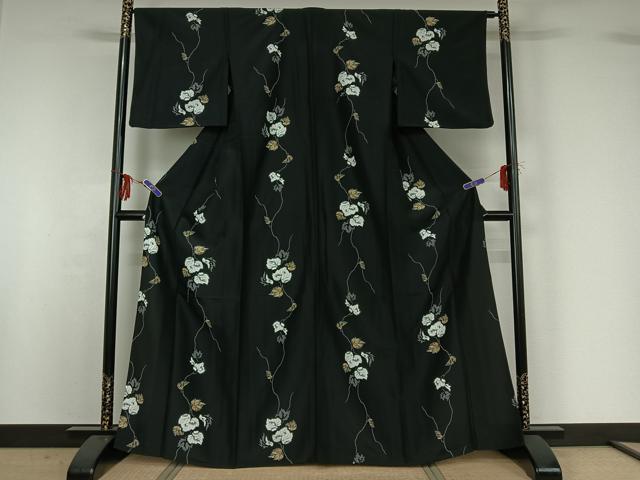 平和屋着物▽小紋　単衣　草花文　黒地　洗える着物　AABB2427fy 2026年最新】Yahoo!オークション -洗える 着物 単衣の中古品・新品・未