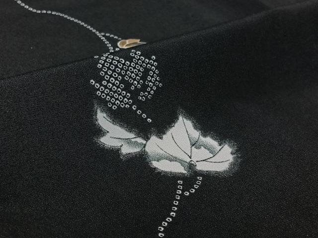 平和屋着物▽小紋　単衣　草葉文　黒地　洗える着物　AABG1003jh 平和屋着物▽小紋 単衣 草葉文 黒地 洗える着物 AABG1003jhの通販はau