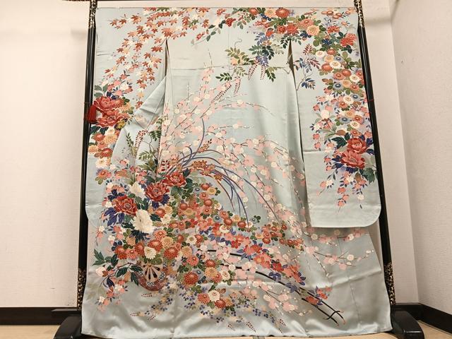 平和屋着物●豪華振袖　友禅　花車文　正絹　逸品　AABG1054ph