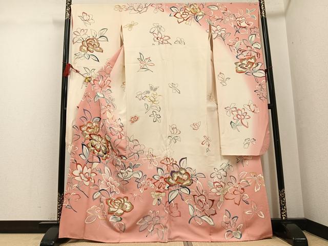 平和屋着物●豪華振袖　鴛鴦花文　ロング丈　正絹　逸品　AABG8005cs 平和屋着物○豪華振袖 鴛鴦花文 ロング丈 正絹 逸品 AABG8005csの通販