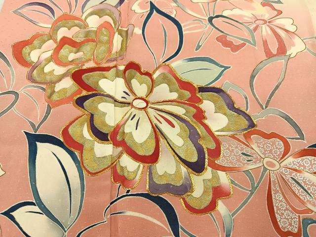平和屋着物●創業460年・千總　振袖　友禅　駒刺繍　舞花文　暈し染め　正絹　逸品　AABG1055ph_3