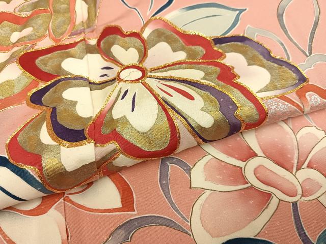 平和屋着物●創業460年・千總　振袖　友禅　駒刺繍　舞花文　暈し染め　正絹　逸品　AABG1055ph_4