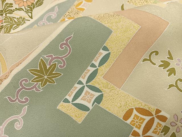 平和屋着物●創業460年・千總　訪問着　駒刺繍　花唐草文　金彩　正絹　逸品　AABG1070ph_6