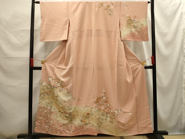平和屋着物■訪問着　貝桶花文　暈し染め　金彩　正絹　逸品　AABG1123sx