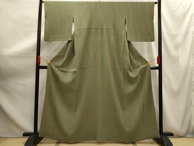 平和屋着物■上質な小紋　総絞り　よろけ縞　正絹　逸品　AABG1161sx