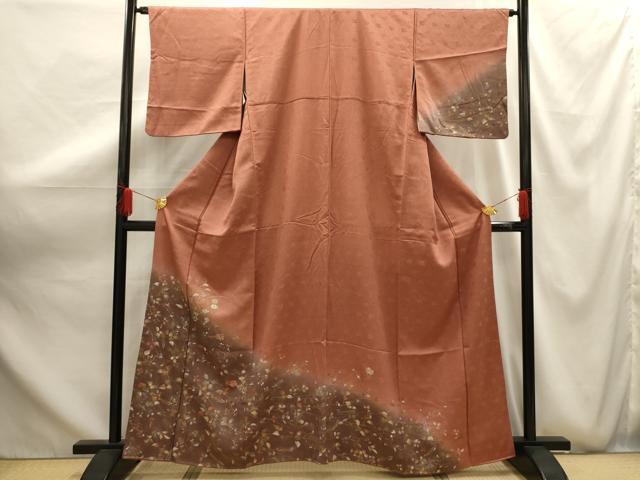 平和屋着物■訪問着　刺繍　草花文　暈し染め　金糸　金彩　正絹　逸品　AABG1166sx