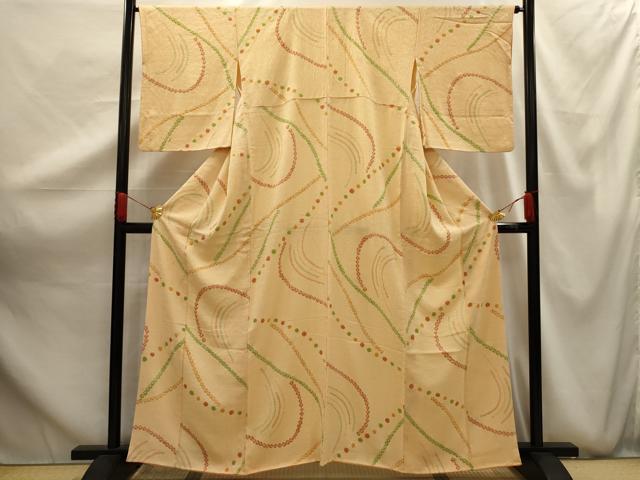 平和屋着物■上質な小紋　総絞り　流水文　正絹　逸品　AABG1181sx