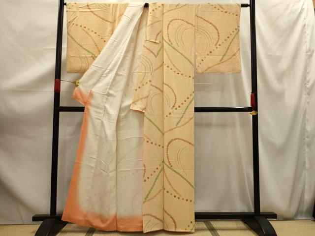 平和屋着物■上質な小紋　総絞り　流水文　正絹　逸品　AABG1181sx