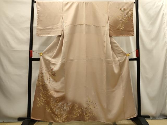 平和屋着物■訪問着　刺繍　花籠文　暈し染め　金糸　金銀彩　正絹　逸品　AABG1243sx