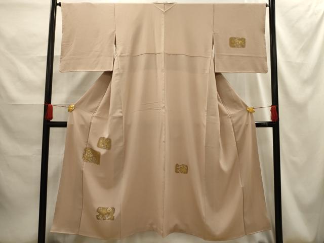 平和屋着物■訪問着　色紙草花文　金彩　正絹　逸品　AABG1247sx