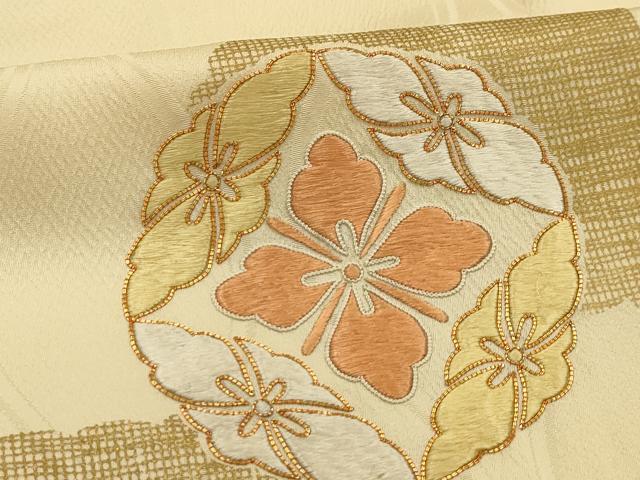 平和屋着物■訪問着　駒刺繍　七宝花文　金彩　正絹　逸品　AABG1297sx