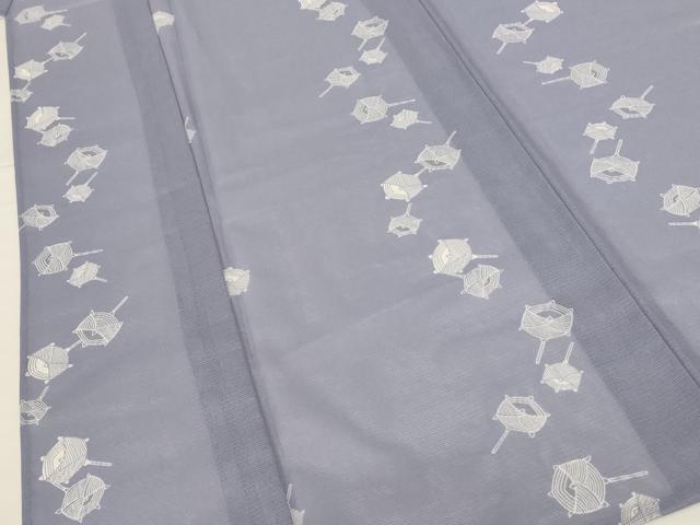 平和屋着物＊夏物　小紋　絽　糸巻文　洗える着物　AABG2002jd_3