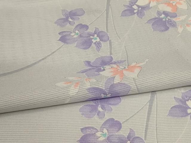 平和屋着物＊夏物　小紋　絽　草花文　洗える着物　AABG2003jd_4
