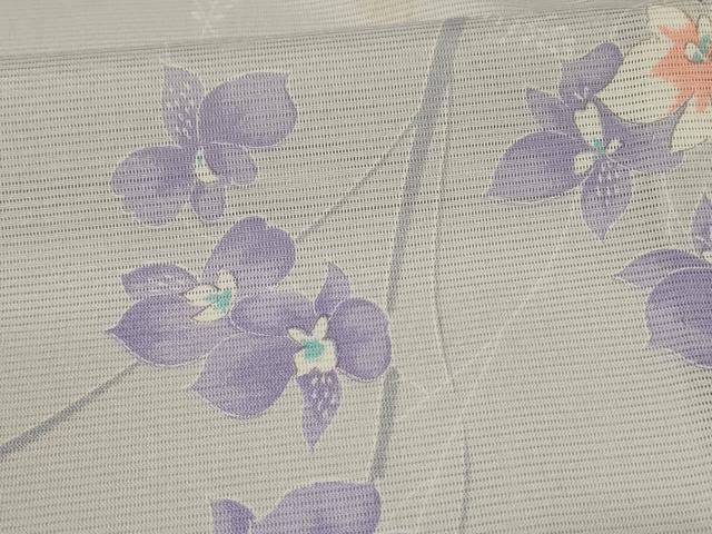 平和屋着物＊夏物　小紋　絽　草花文　洗える着物　AABG2003jd_5