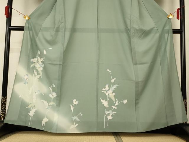 平和屋着物＊夏物　訪問着　絽　友禅　草花文　暈し染め　高島屋扱い　正絹　逸品　AABG2005jd 平和屋着物＊夏物 訪問着 絽 友禅 草花文 暈し染め 高島屋扱い 正絹