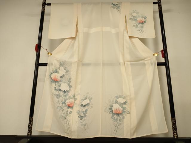 平和屋着物＊夏物　訪問着　変わり絽　手描き　紫陽花　正絹　逸品　AABG2012jd 平和屋着物＊夏物 訪問着 変わり絽 手描き 紫陽花 正絹 逸品