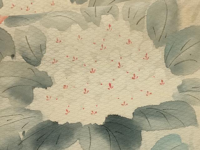 平和屋着物＊夏物　訪問着　変わり絽　手描き　紫陽花　正絹　逸品　AABG2012jd 平和屋着物＊夏物 訪問着 変わり絽 手描き 紫陽花 正絹 逸品