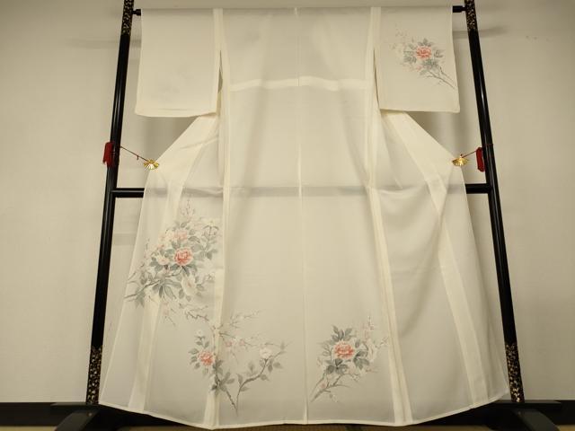 平和屋着物▽上質な紬　単衣　枝花文　正絹　逸品　AABG9298ck 平和屋着物▽上質な紬 単衣 風景人物文 正絹 逸品 AABB2188fy 【公式通販】
