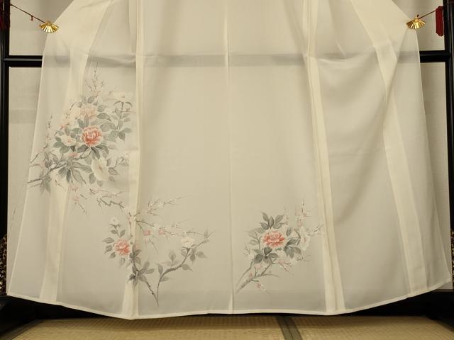 平和屋着物＊夏物　訪問着　絽　手描き　草花文　正絹　逸品　未使用　AABG2013jd_2