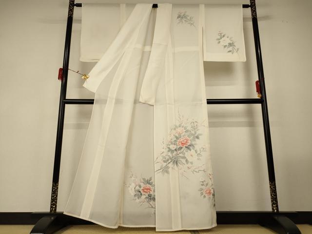 平和屋着物＊夏物　訪問着　絽　手描き　草花文　正絹　逸品　未使用　AABG2013jd_1