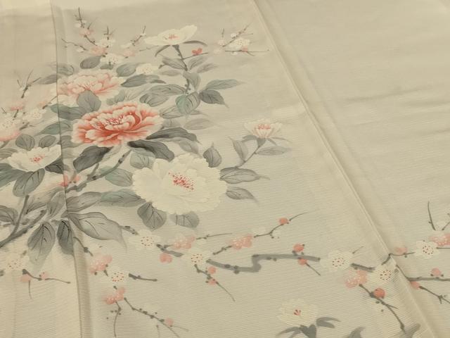 平和屋着物＊夏物　訪問着　絽　手描き　草花文　正絹　逸品　未使用　AABG2013jd_3