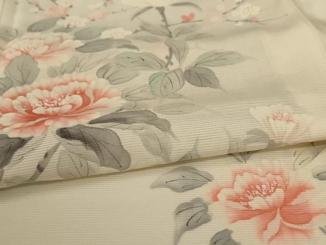 平和屋着物＊夏物　訪問着　絽　手描き　草花文　正絹　逸品　未使用　AABG2013jd_4