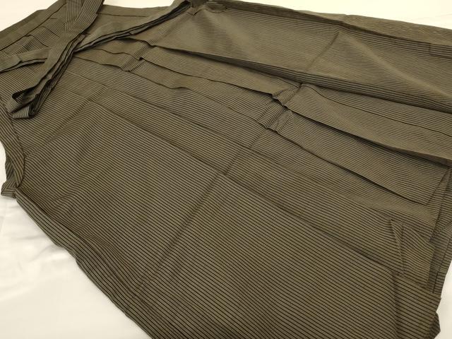 平和屋着物＊夏物　男性　馬乗り袴　縞　正絹　逸品　AABG2041jd