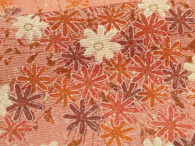 平和屋着物＊夏物　小紋　絽　草花文　暈し染め　正絹　逸品　AABG2053jd 平和屋着物＊夏物 小紋 絽 草花文 暈し染め 正絹 逸品 AABG2053jd