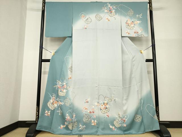平和屋着物●訪問着　花篭文　暈し染め　正絹　逸品　未使用　AABG2639ck