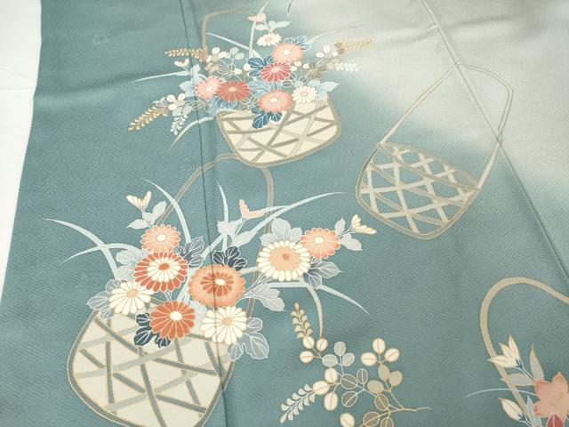 平和屋着物●訪問着　花篭文　暈し染め　正絹　逸品　未使用　AABG2639ck_3