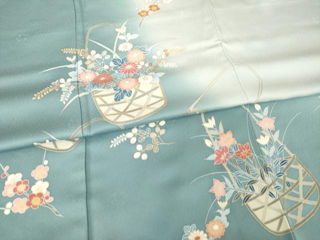 平和屋着物●訪問着　花篭文　暈し染め　正絹　逸品　未使用　AABG2639ck_4