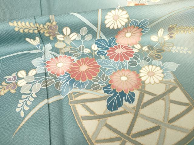 平和屋着物●訪問着　花篭文　暈し染め　正絹　逸品　未使用　AABG2639ck_5