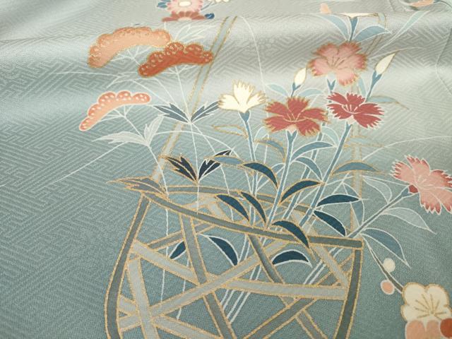 平和屋着物●訪問着　花篭文　暈し染め　正絹　逸品　未使用　AABG2639ck_6