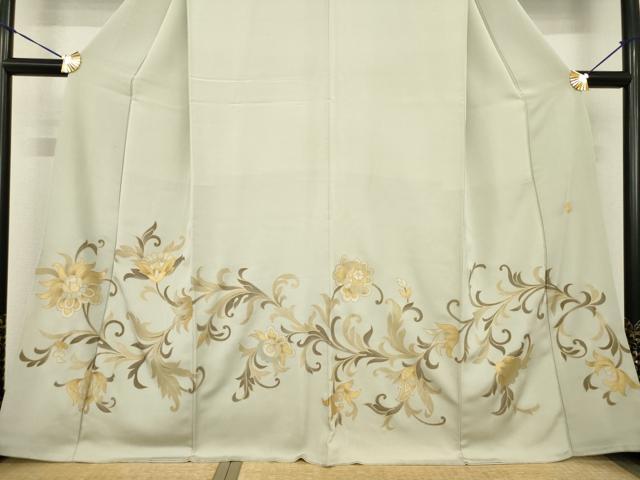 平和屋着物●ジャパンオートクチュール　渡辺雪三郎　訪問着　花唐草文　金彩　正絹　逸品　AABG2653ck_2