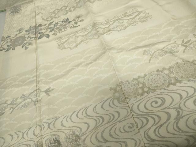平和屋着物●訪問着　花兎　花唐草　有栖川文様　銀彩　正絹　逸品　AABG2691cs_4