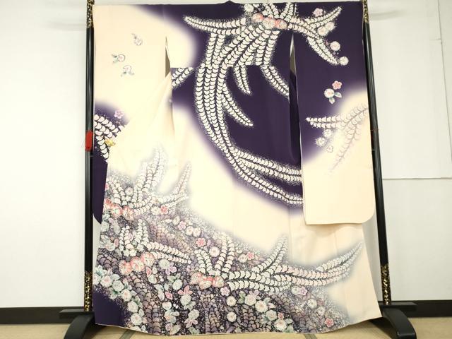 平和屋着物●越後十日町の一流染匠　桐屋・翠山工房　振袖　辻が花　暈し染め　やまと誂製　正絹　逸品　AABG2697cs